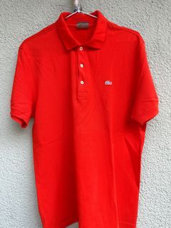 Authentic Lacoste Red Orange Polo Short