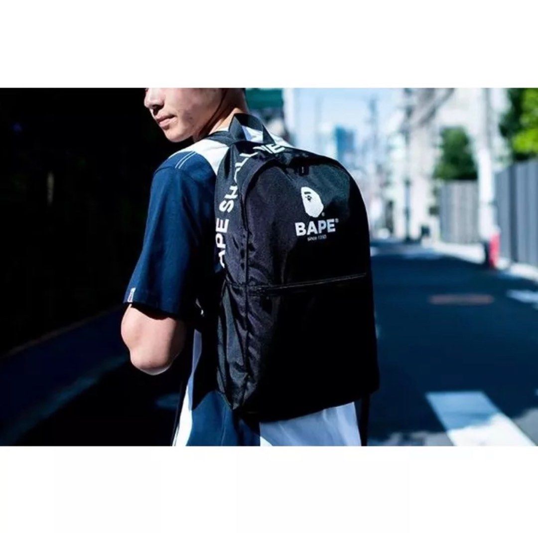 Bape APE Black Backpack, Men's Fashion, Bags, Backpacks on Carousell