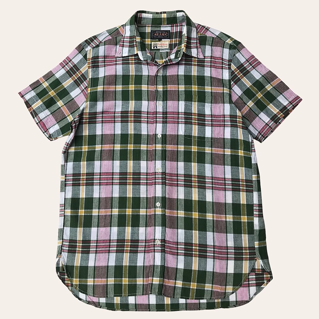 Beams Plus India Madras Check Button Down Shirt on Carousell