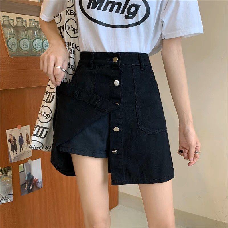Black denim 2025 skirt tu