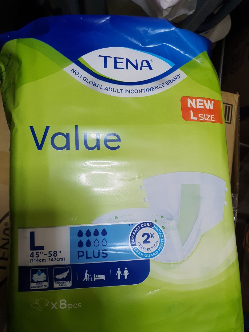 BNIB Tena Adult Diaper (NOT pull ups) L size, Health & Nutrition ...