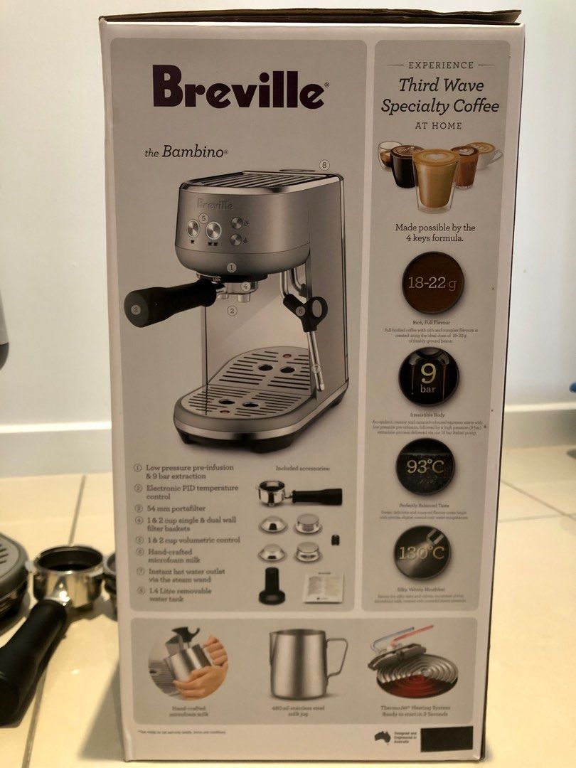 Breville the Bambino BES450 Espresso Coffee Machine Brushed Stainless