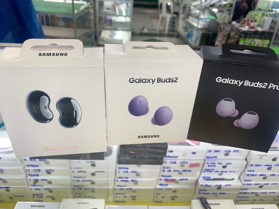 Buds 2 and buds 2pro buds live (Category: Earphones) located in San Juan City. Submitted by ABTGadgets (Listing ID 1234252343, Image 3). Description: Bnew sealed Buds 2 Buds 2pro Buds live Pm na sa price Salamat ❤️.