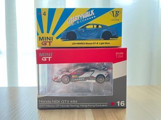 BUNDLE Mini GT Nissan GTR R35 LB Works + Honda NSX GT3 #84 1/64