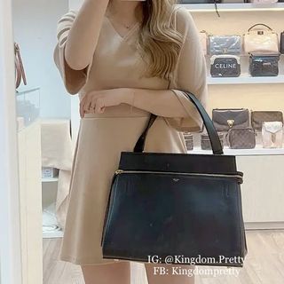 Celine Edge Black Medium Size Trapeze Shaped Top Handle Bag Pre-order