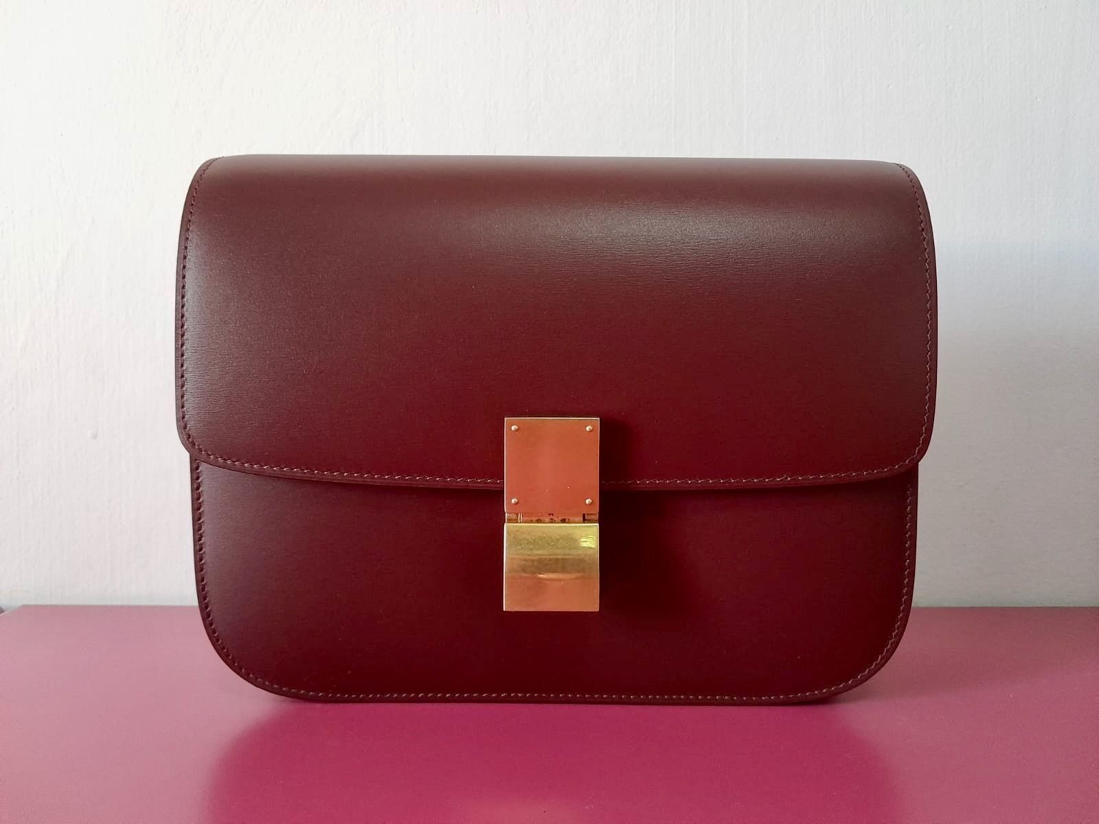 Celine classic top box burgundy