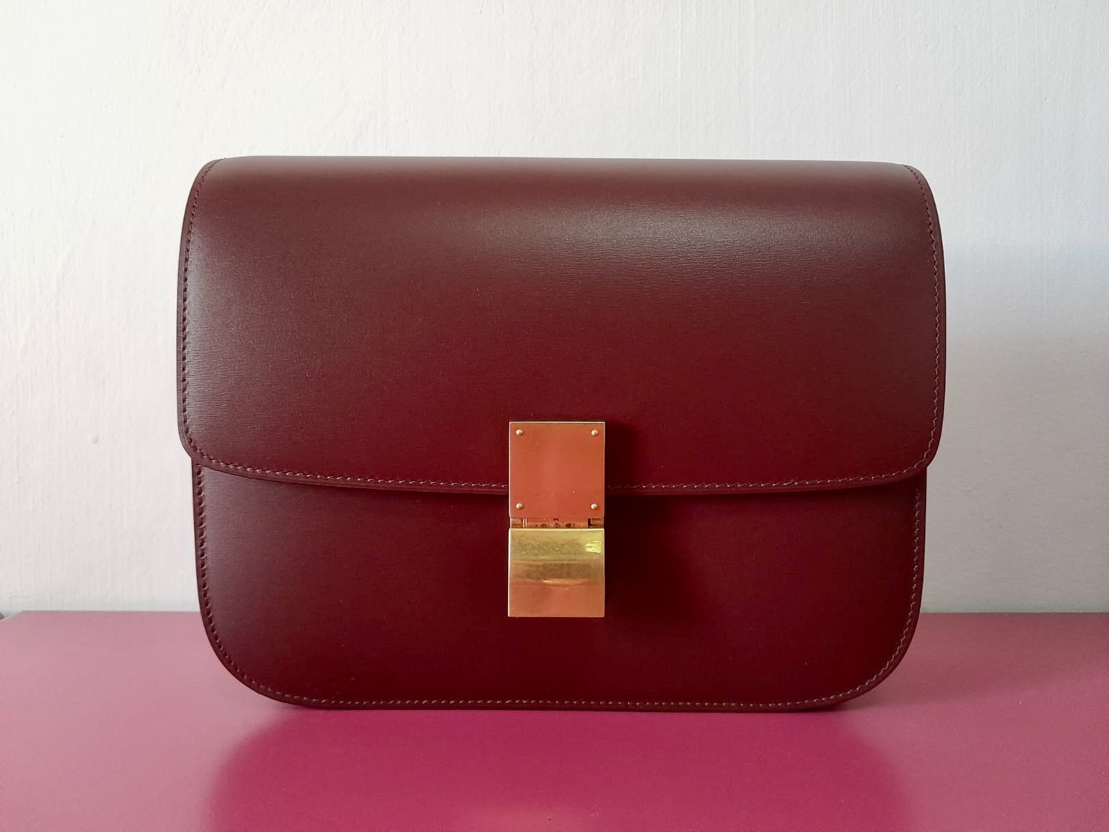 Celine Classic Box Bag Medium Burgundy - Lilac Blue London