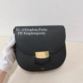 Celine Trotteur Curved Flap Bag in Small Black Pre-order