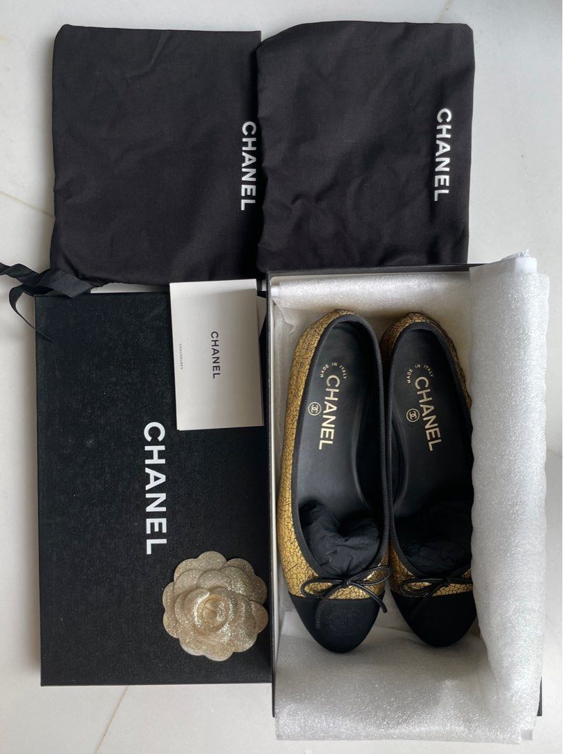 Chanel Ballet Flats Gold 2 Tone Women s Fashion Footwear Flats