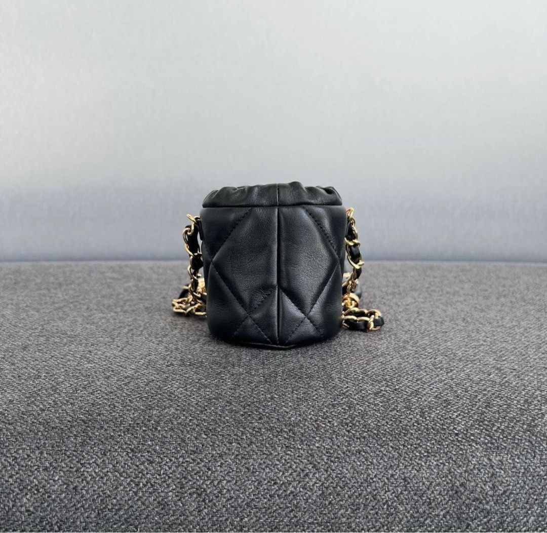 Chanel Micro Bucket Bag Lambskin Black / Ghw, Luxury, Bags & Wallets on  Carousell