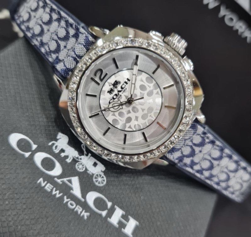 COACH Blue Leather Strap Women Watch ORIGINAL Women s Fashion