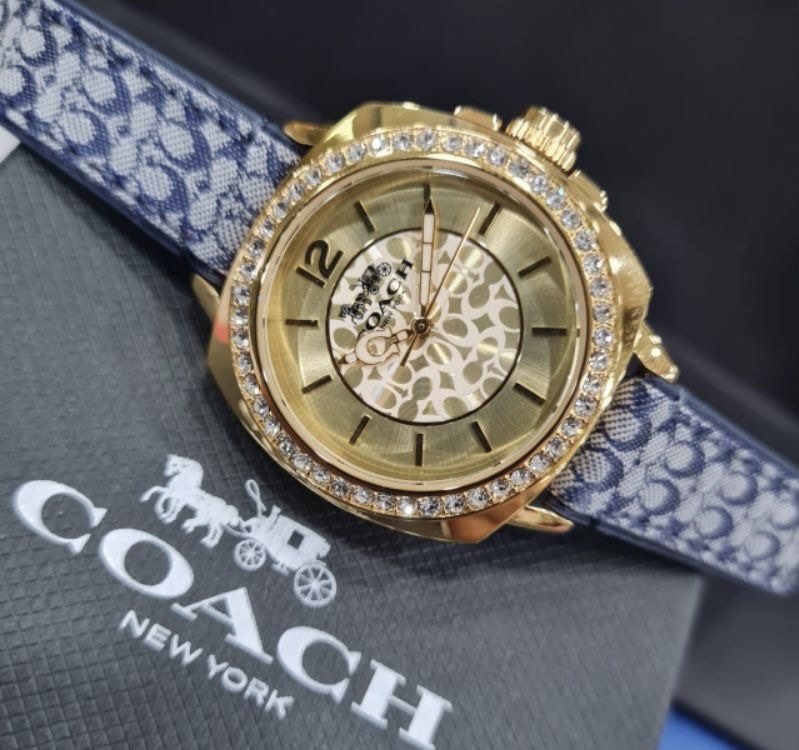 COACH Blue Leather Strap Women Watch ORIGINAL Women s Fashion Watches Accessories Watches on Carousell