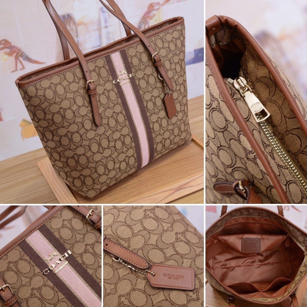 Coach zip tote in signature jacquard shop
