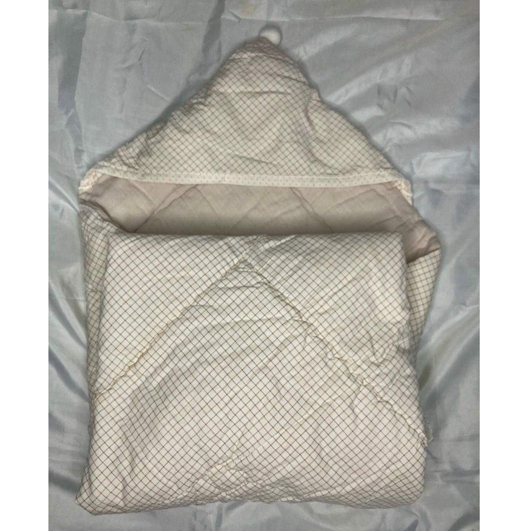Comforter Receiving Blanket in Checkered Beige Brown on Carousell