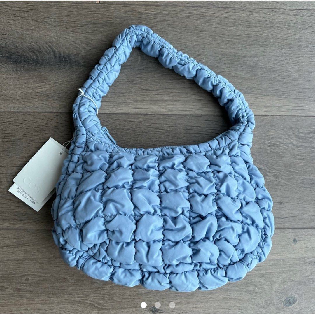 COS QUILTED MINI SHOULDER BAG (Blue), Women's Fashion, Bags