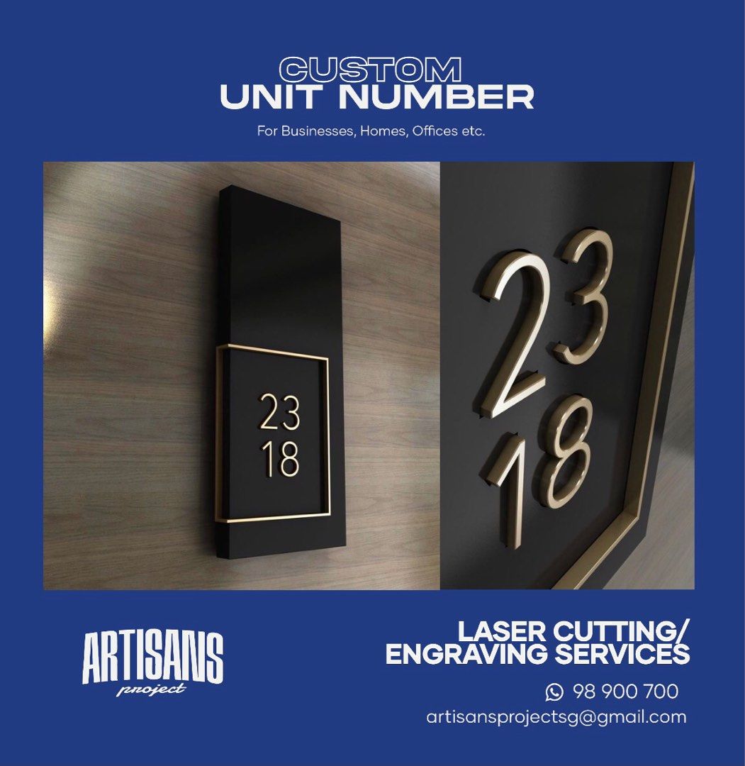 Custom Door Unit Numbers Plaques/ Signage (Homes/Business/Offices etc