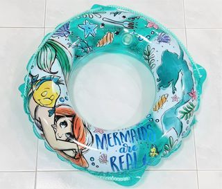 [Deliver to Door Step] Disney Princess Little Mermaid Ariel and Flounder Inflatable Swimming Ring Float 55cm