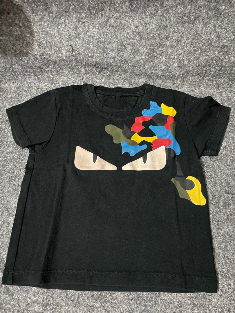 Yellow Fendi Spike T Shirt Shirts Black Neutral Silk From FENDI