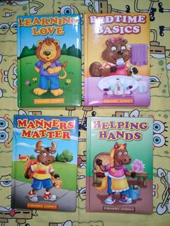 For Sale Valuable Lessons 4 Books for Kids:
1 - Manners Matter
1 - Helping Hands
1 - Learning Love
1 - Bedtime Basics
