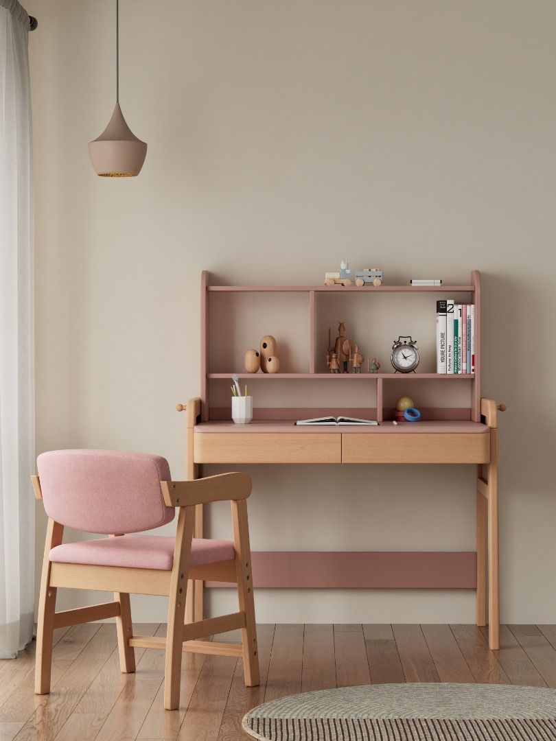(Free Installation) Kids Study Desk with Chair / Wooden Children School ...