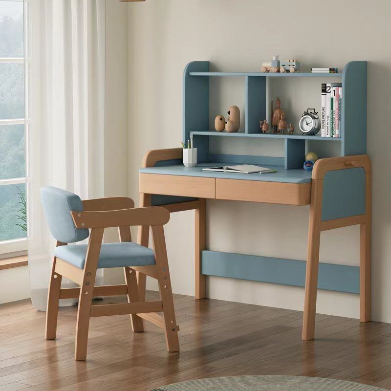Free Installation Kids Study Desk with Chair Wooden Children School Study Table