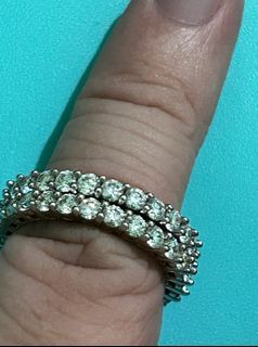 Full eternity moissanite ring silver 925 size 7