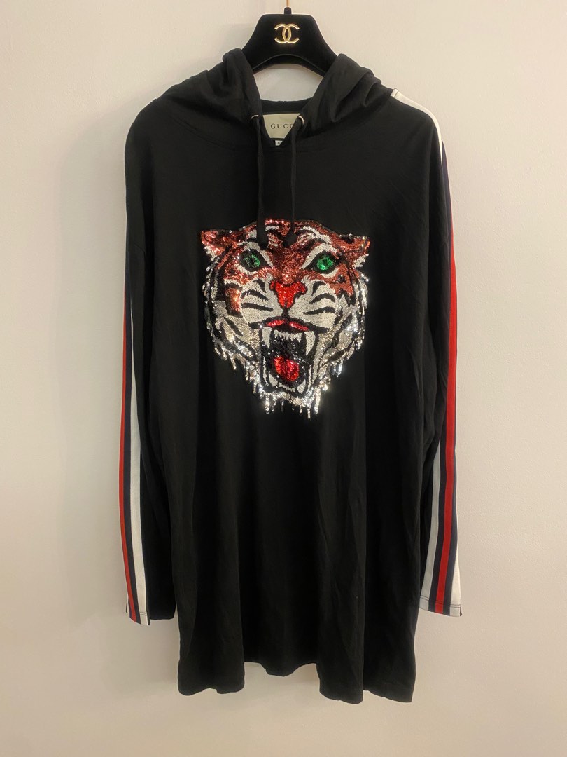 GUCCI TIGER SEQUIN HOODIE SHIRT Luxury Apparel on Carousell
