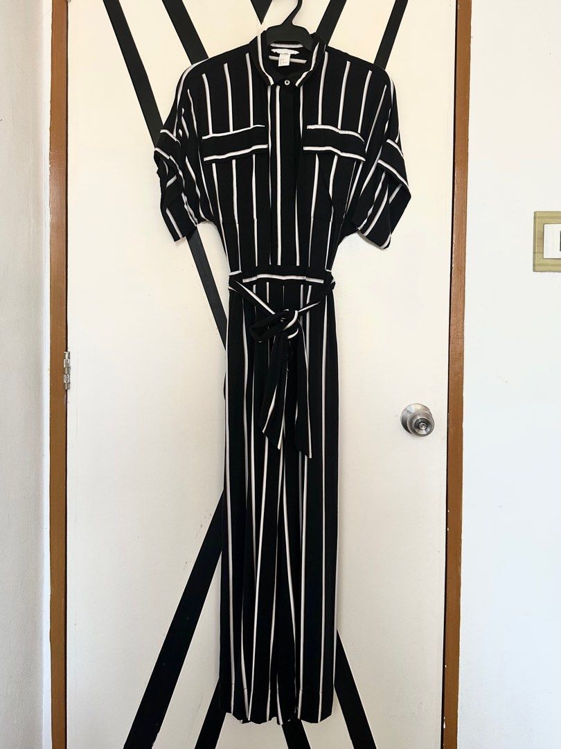H&m striped jumpsuit discount