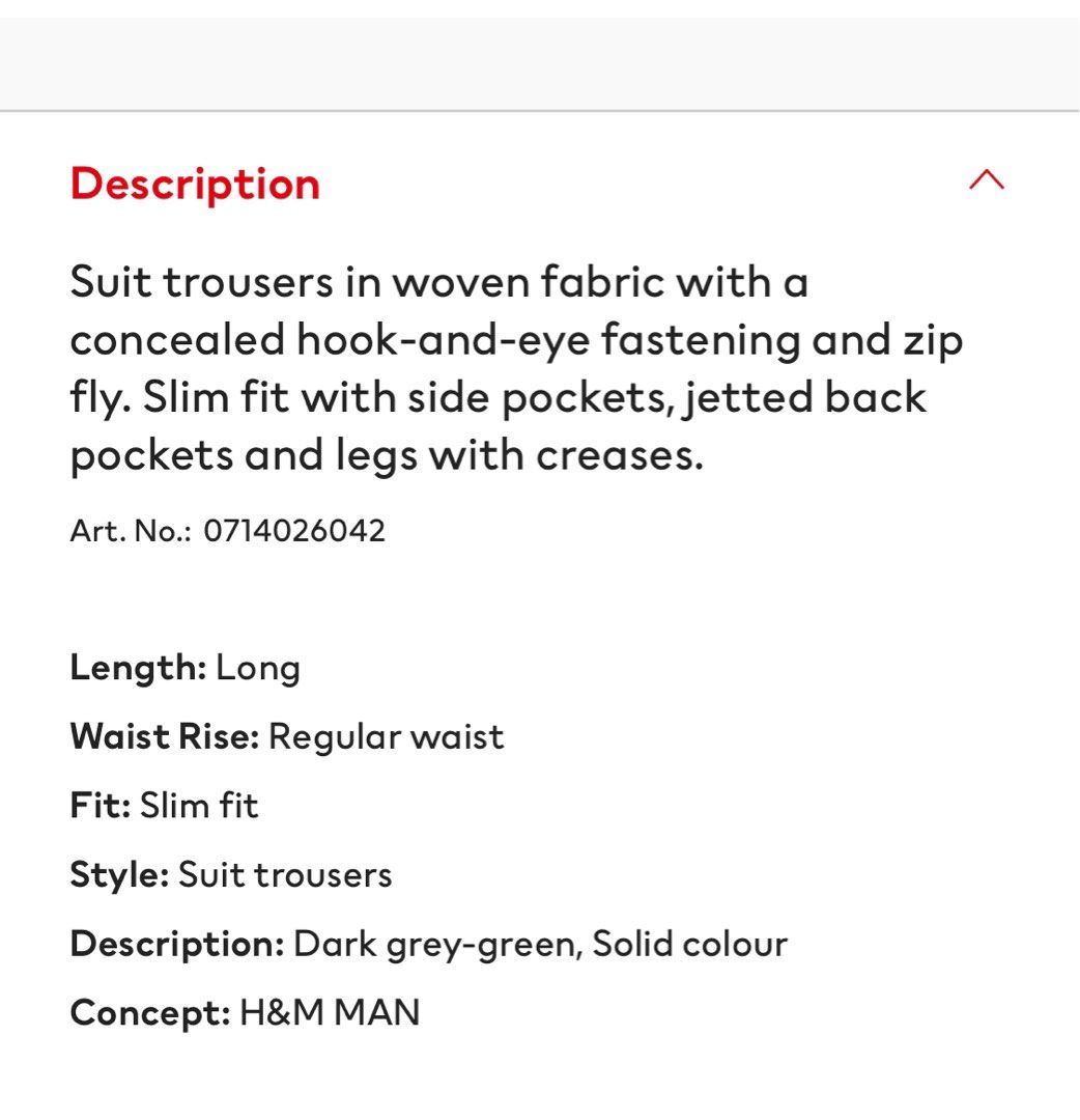 H and m trouser suit discount