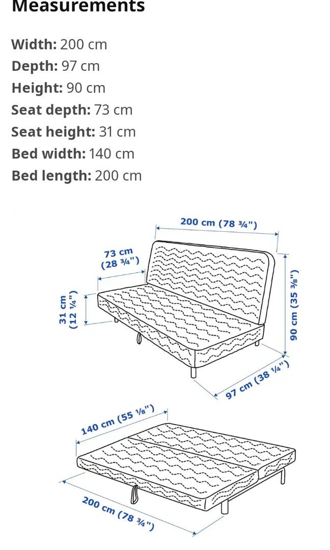 Ikea Nyhamn 3 seater sofa bed, Furniture & Home Living, Furniture, Sofas on Carousell