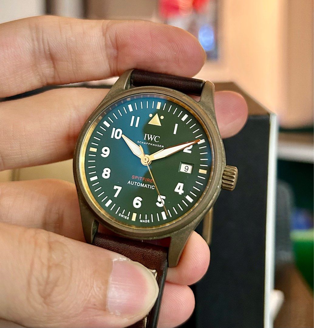 IWC Pilot Watch Spitfire Bronze Fullset Beautiful Patina