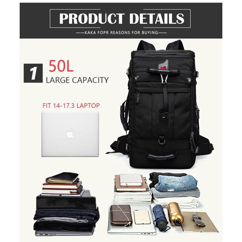 KAKA 50L Waterproof Travel Backpack, Men's Fashion, Bags