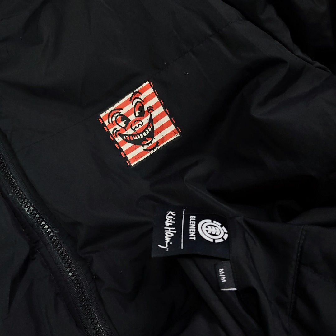 Element x keith haring reversible puffer shop jacket in black