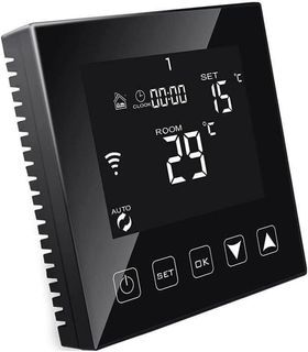 KETOTEK WiFi Thermostat for Electric Underfloor Heating 16A with Sensor Probe, Smart Underfloor Heating Controller Thermostats Alexa Google Home Compatible Black