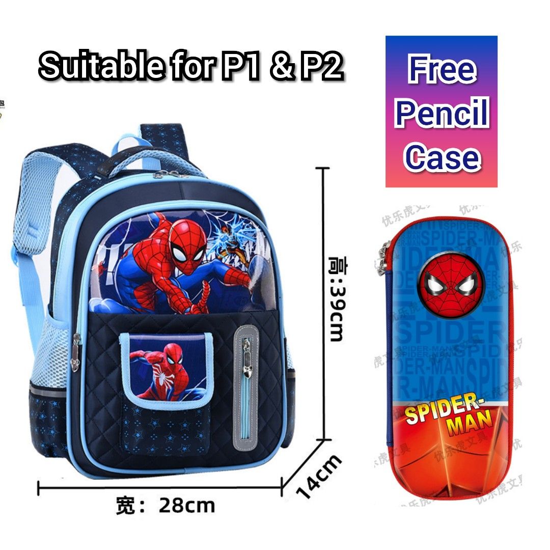 *Free Gift* Spiderman America Frozen Elsa School bag for primary