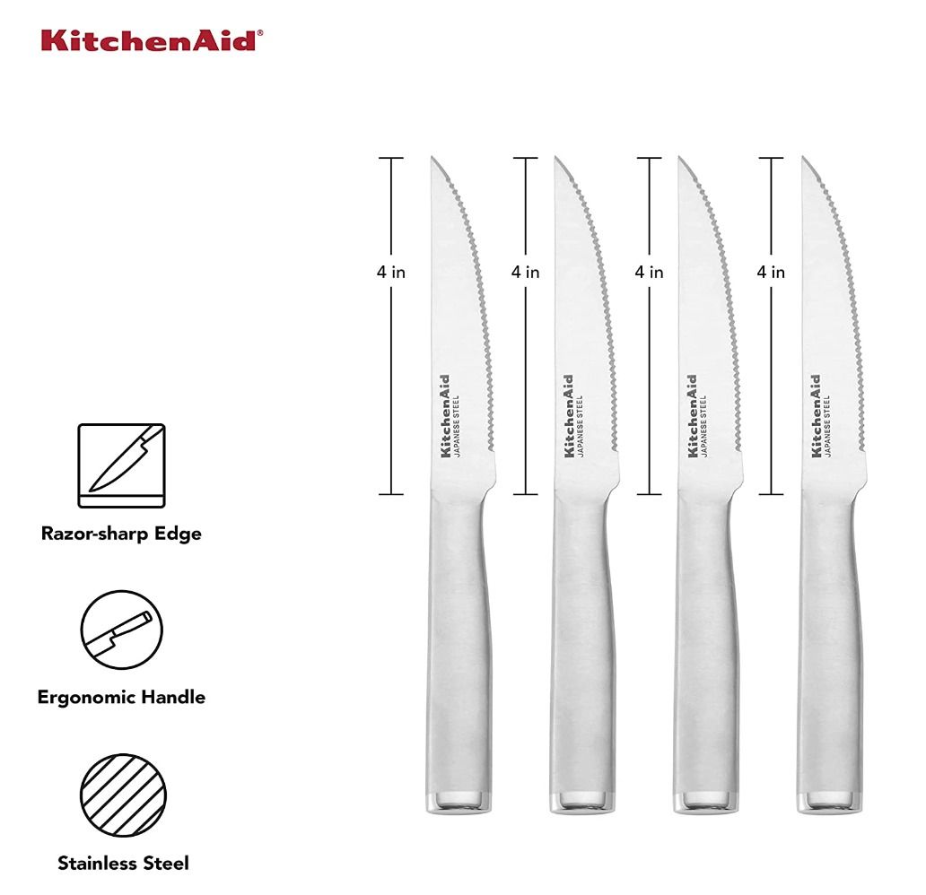 KitchenAid Gourmet Steak Knife Set, HighCarbon Japanese