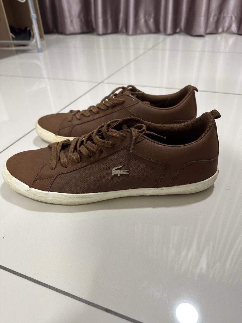 LACOSTE Brown Leather Shoes UK 10 Size, Men's Fashion, Footwear, Casual ...