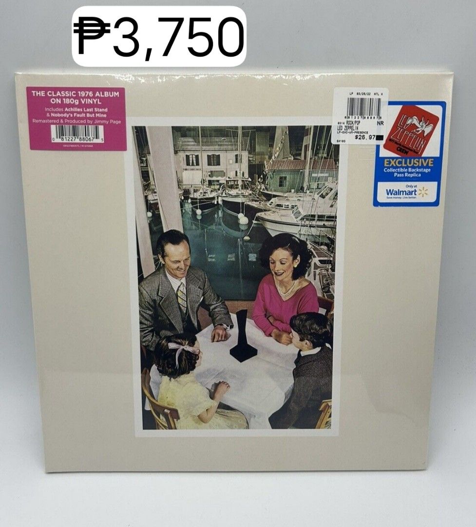 Led Zeppelin Remastered vinyl record (Category: Vinyls) located in Manila. Submitted by ramonrobin.cruz (Listing ID 1234348359, Image 2). Description: Led Zeppelin - Presence = ₱3,750 Led Zeppelin - III = ₱3,750 Led Zeppelin - Physical Graffiti (2LP Walmart exclusive) = ₱5,500 Led Zeppelin - In Through The Out Door = ₱3,750 Led Zeppelin = ₱3,750 Led Zeppelin - II = ₱3,750 Led Zeppelin - IV = ₱3,750 Led Zeppelin - Coda = ₱3,750 All brand new seale