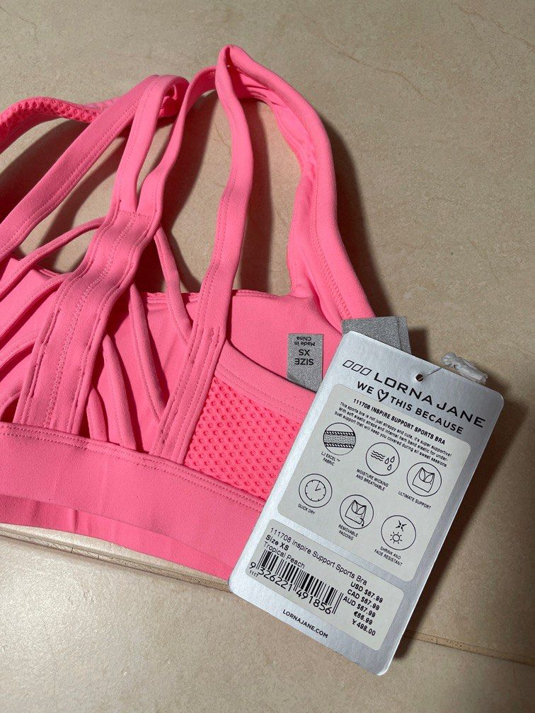 Lorna Jane pink sports bra - Size XS with original padding, Women's  Fashion, Activewear on Carousell