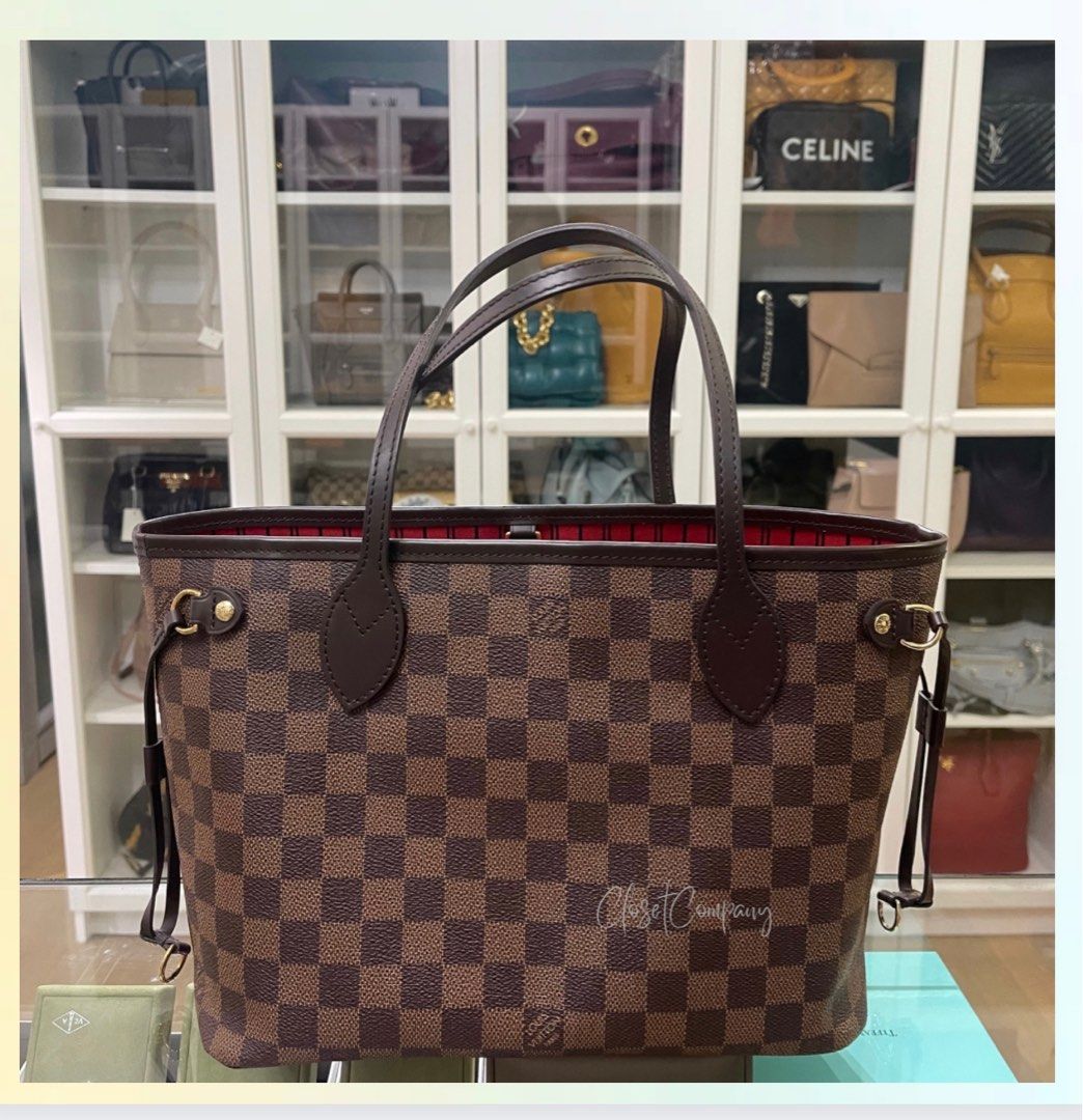 LV NEVERFULL SMALL DAMIER TOTE BAG, Luxury, Bags & Wallets on Carousell