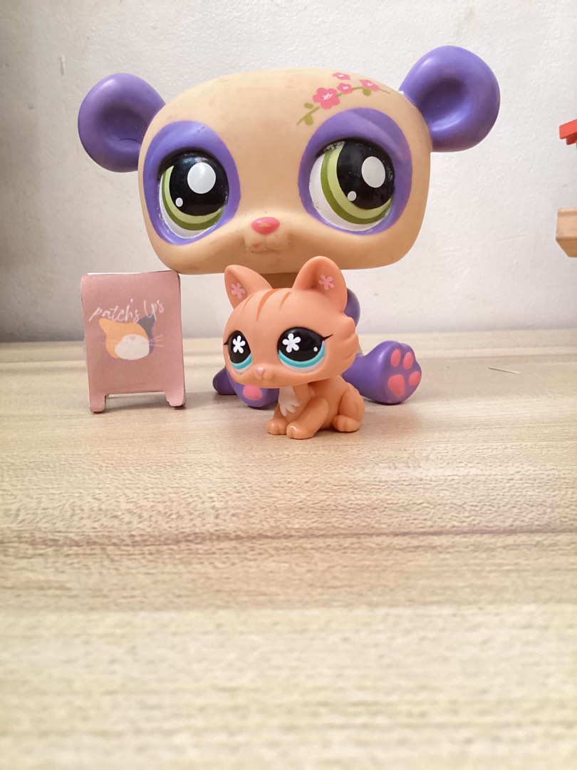 Figurine Littlest Pet Shop LPS #3917 Hasbro - Bébé Panda Paddy Ling Prune Et Blanc, Tout Mignon, Occasion