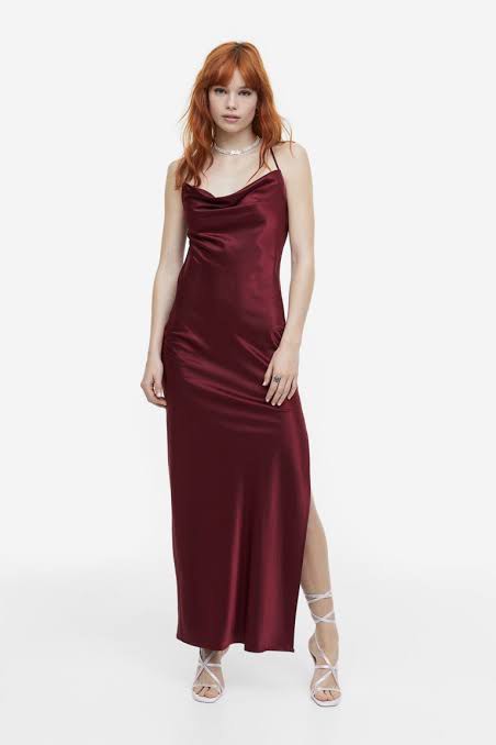Maroon dress with silver trim main image 0