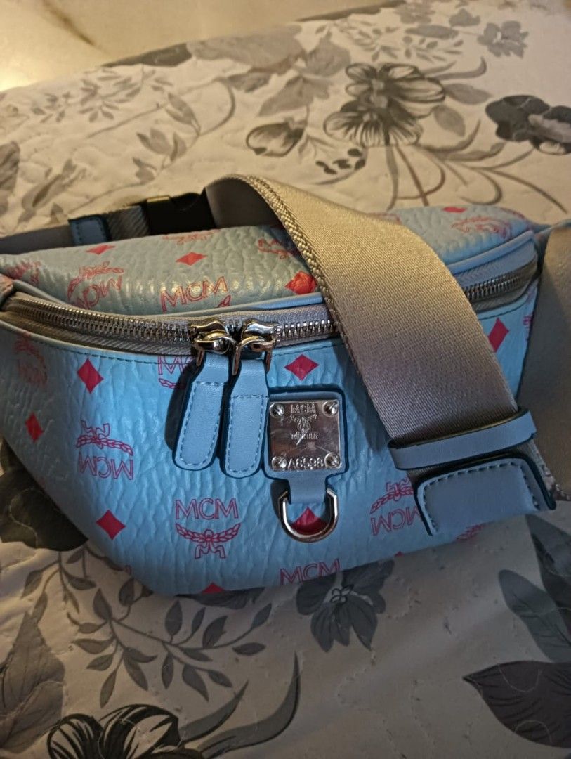 Light blue on sale mcm bag