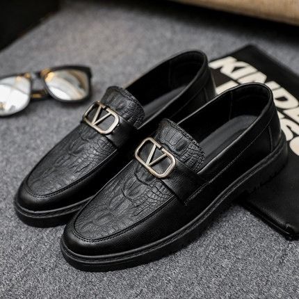 Mens black shop slip on shoes
