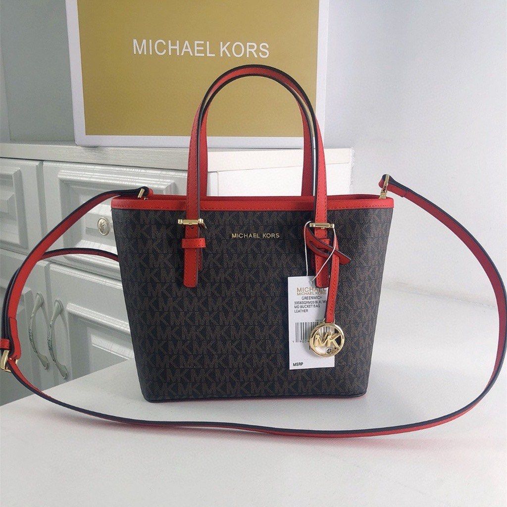 MICHAEL KORS  RIVINGTON  LARGE BRIGHT RED SAFFIANO LEATHER TOTE BAG BNWT