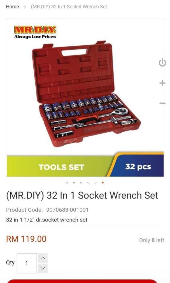 Mr DIY socket wrench set Furniture Home Living Home