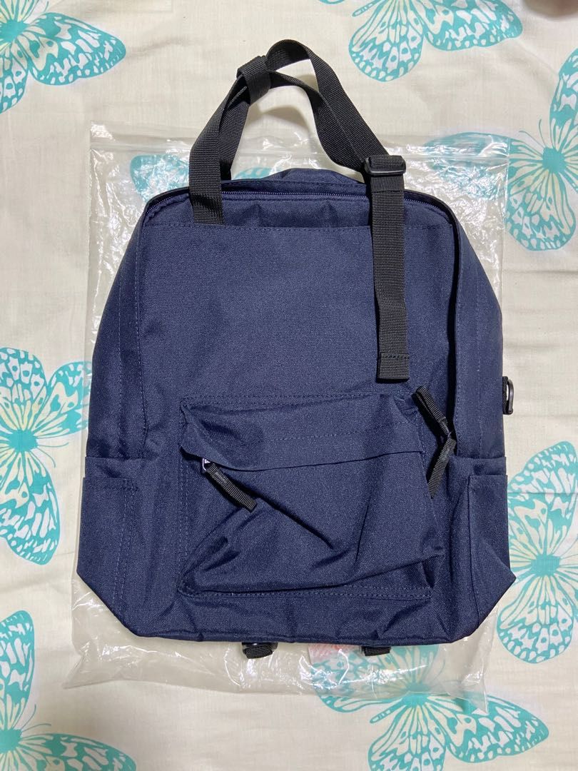 Muji Navy Blue Backpack, Women's Fashion, Bags & Wallets, Backpacks on ...