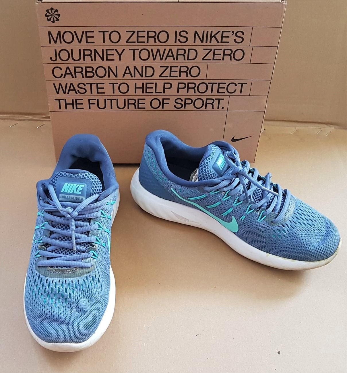 Nike Lunarglide 8 Sneakers US 7 UK 6 EUR 38 Ocean Fog Hyper Turquoise Grey Ultra Soft Running Shoes Lightweight Dynamic Support Nike Original