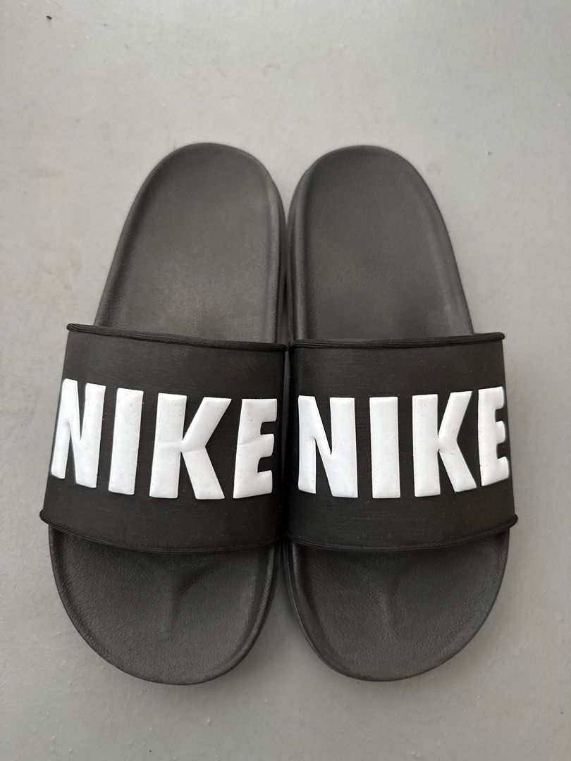 nike slides black and grey