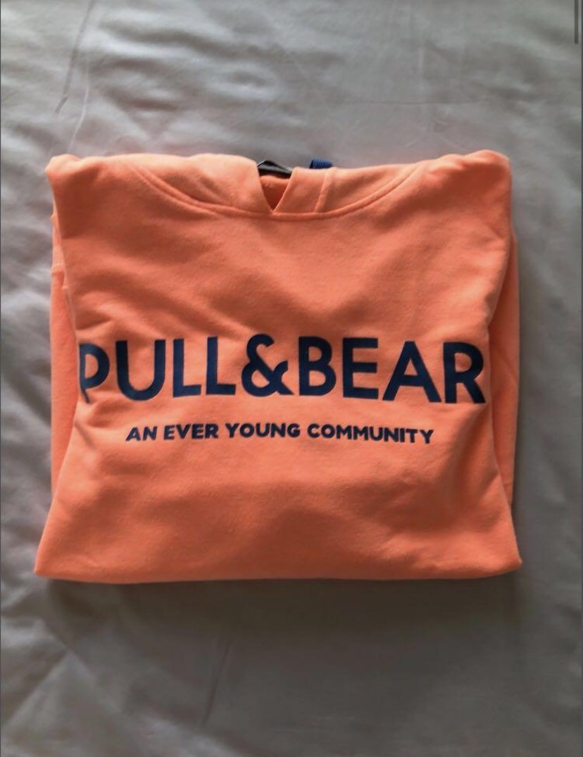 Orange Pull And Bear Hoodie / Jacket, Women's Fashion, Coats, Jackets and  Outerwear on Carousell